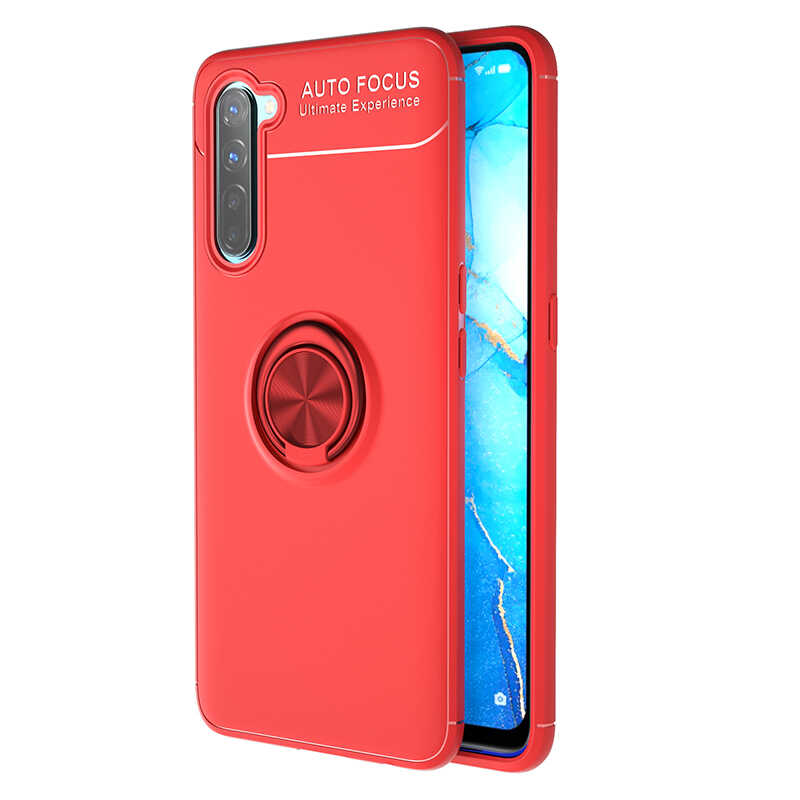 Oppo Reno 3 Kılıf Zore Ravel Silikon Kapak - Kırmızı