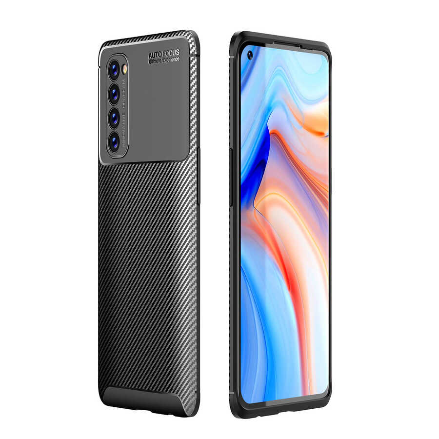 Oppo Reno 4 Pro 4G Kılıf Zore Negro Silikon Kapak - Siyah