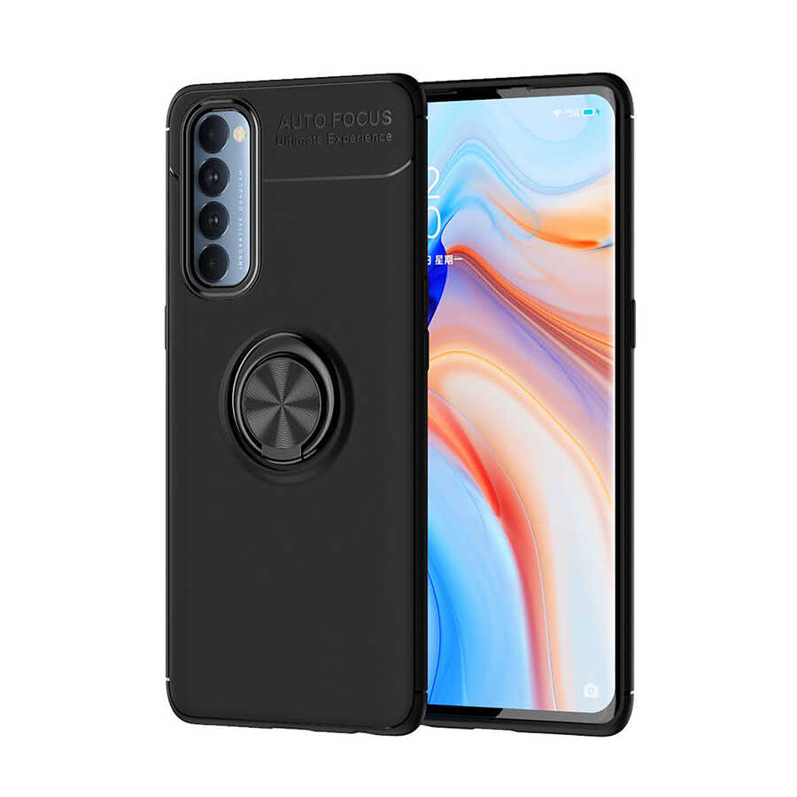 Oppo Reno 4 Pro 4G Kılıf Zore Ravel Silikon Kapak - Siyah