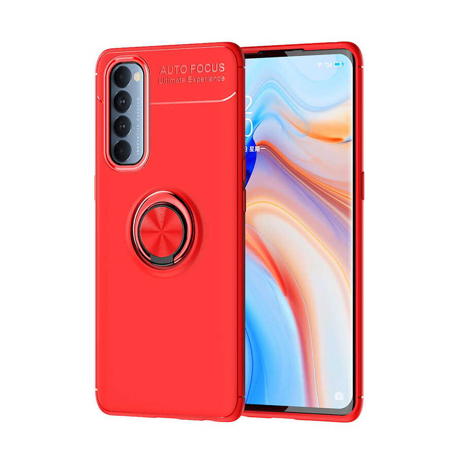 Oppo Reno 4 Pro 4G Kılıf Zore Ravel Silikon Kapak - Kırmızı