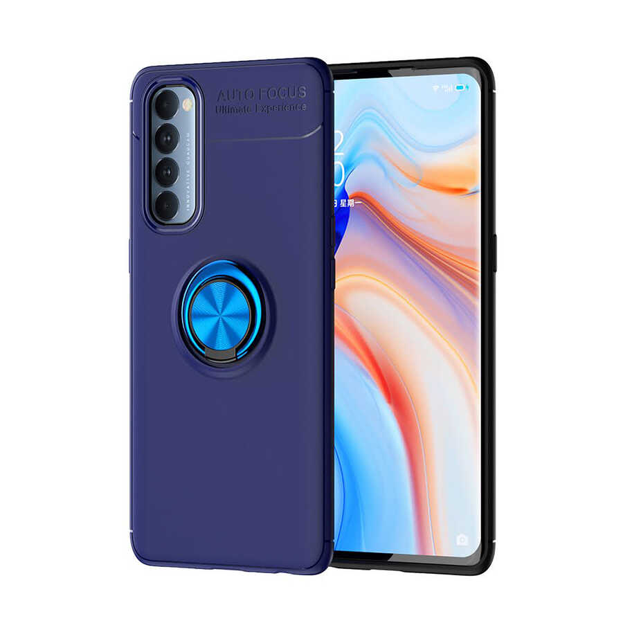 Oppo Reno 4 Pro 4G Kılıf Zore Ravel Silikon Kapak - Mavi