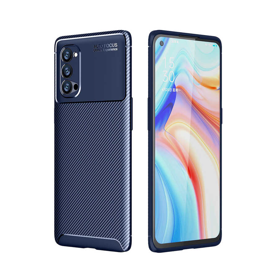 Oppo Reno 4 Pro 5G Kılıf Zore Negro Silikon Kapak - Lacivert