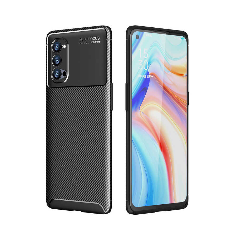 Oppo Reno 4 Pro 5G Kılıf Zore Negro Silikon Kapak - Siyah