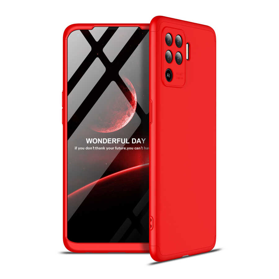 Oppo Reno 5 Lite Kılıf Zore Ays Kapak - Kırmızı
