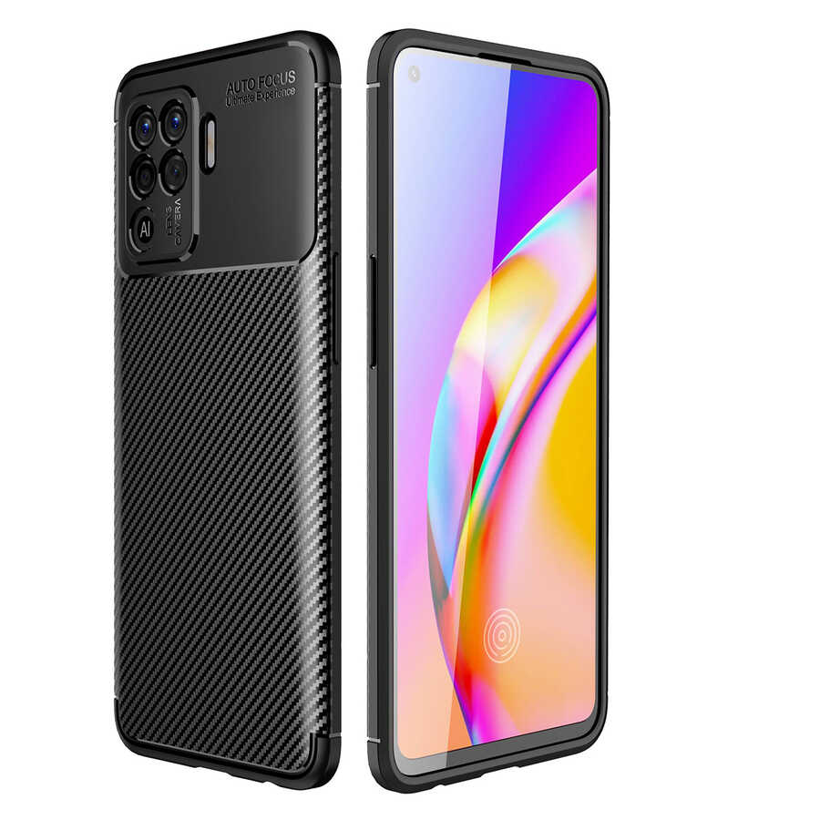 Oppo Reno 5 Lite Kılıf Zore Negro Silikon Kapak - Siyah
