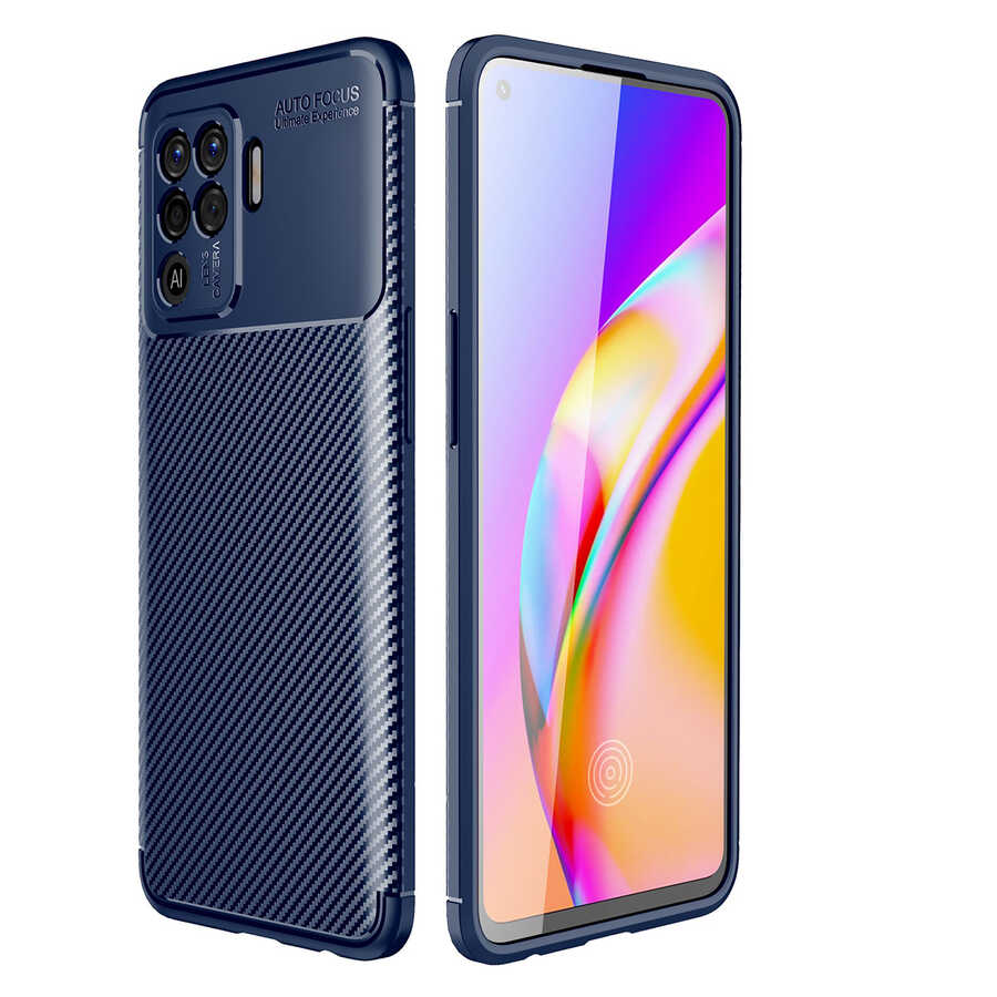 Oppo Reno 5 Lite Kılıf Zore Negro Silikon Kapak - Lacivert