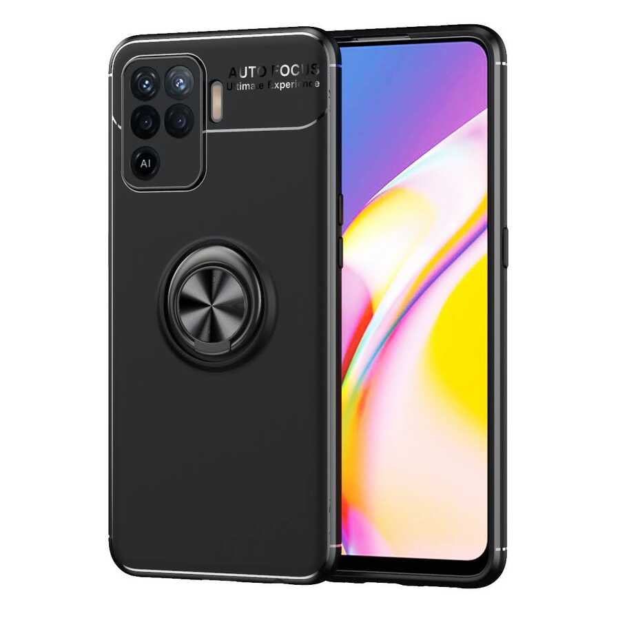 Oppo Reno 5 Lite Kılıf Zore Ravel Silikon Kapak - Siyah
