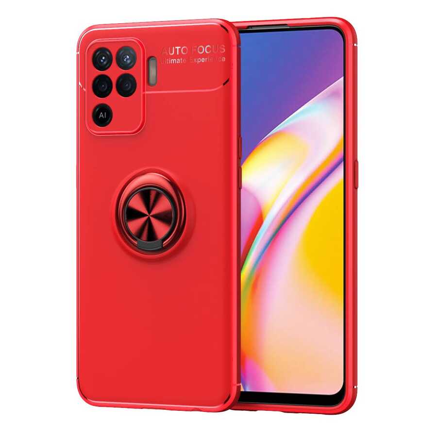 Oppo Reno 5 Lite Kılıf Zore Ravel Silikon Kapak - Kırmızı