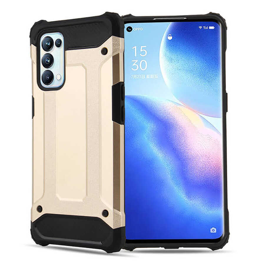 Oppo Reno 5 Pro 5G Kılıf Zore Crash Silikon Kapak - Gold