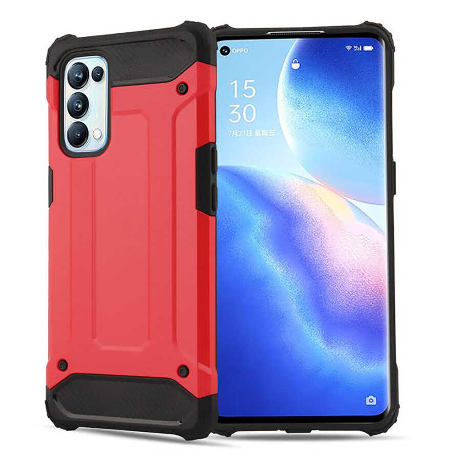 Oppo Reno 5 Pro 5G Kılıf Zore Crash Silikon Kapak - Kırmızı