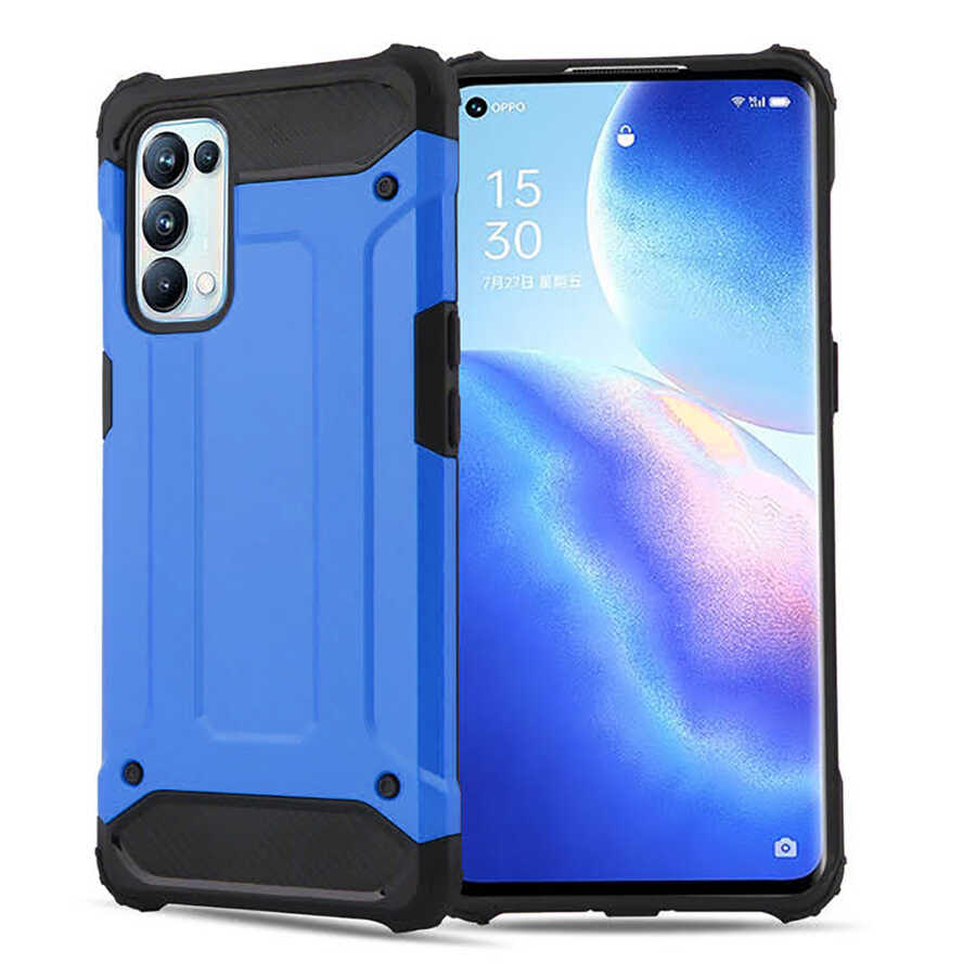 Oppo Reno 5 Pro 5G Kılıf Zore Crash Silikon Kapak - Mavi