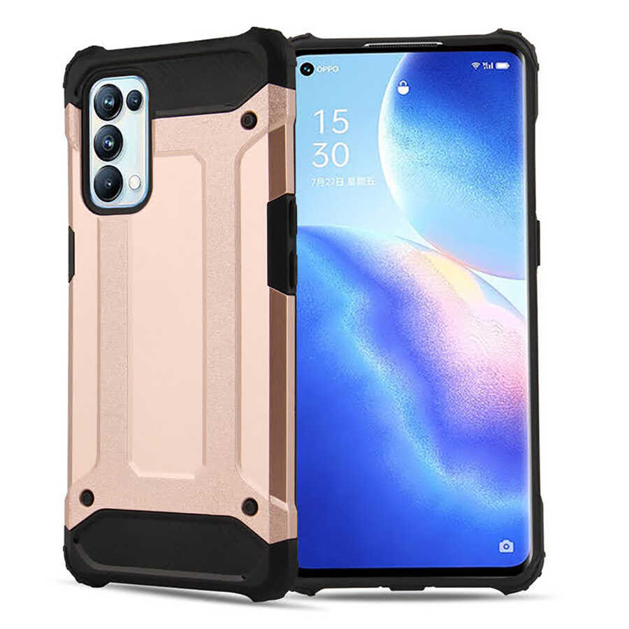 Oppo Reno 5 Pro 5G Kılıf Zore Crash Silikon Kapak - Rose Gold