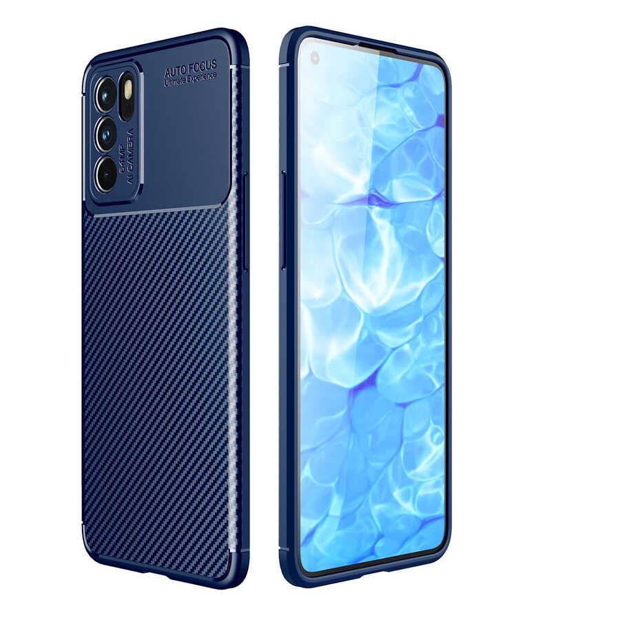 Oppo Reno 6 4G Kılıf Zore Negro Silikon Kapak - Lacivert