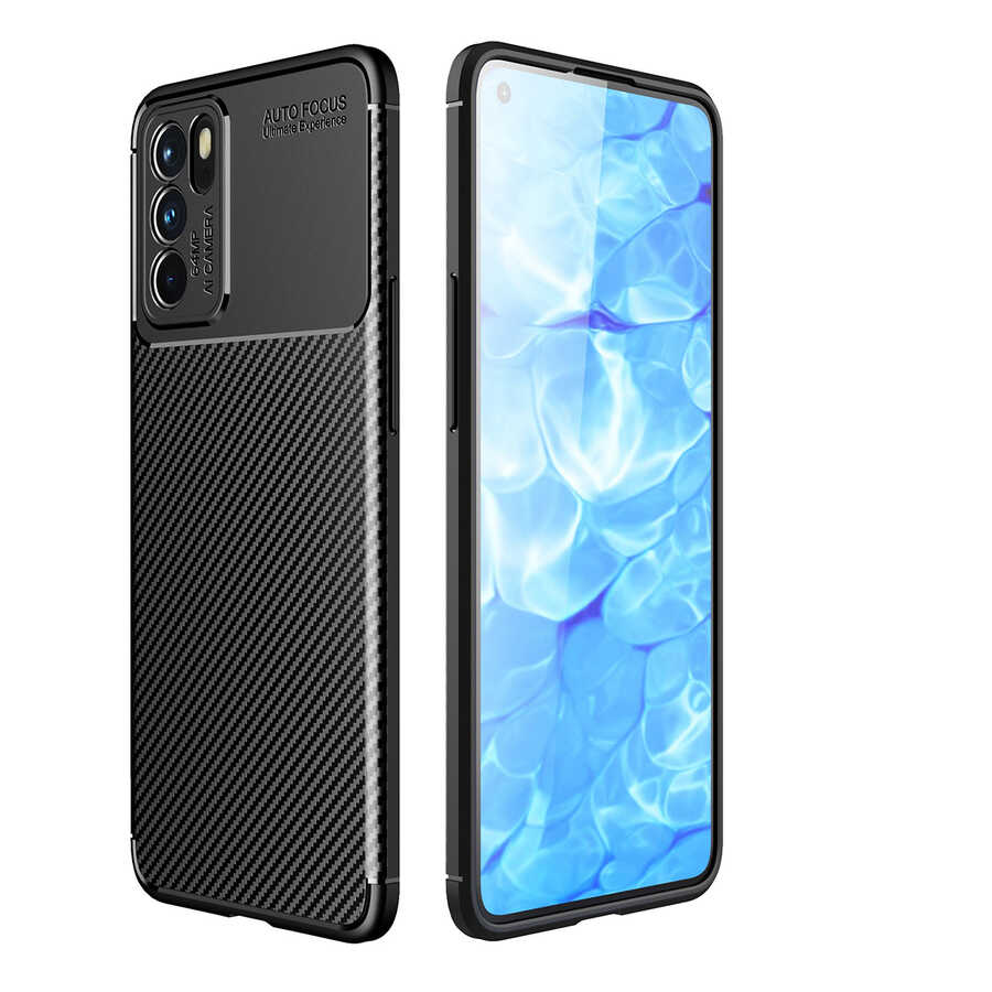 Oppo Reno 6 4G Kılıf Zore Negro Silikon Kapak - Siyah