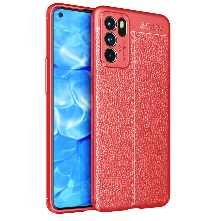 Oppo Reno 6 4G Kılıf Zore Niss Silikon Kapak - Kırmızı