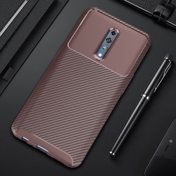 Oppo Reno Z Kılıf Zore Negro Silikon Kapak Kahverengi