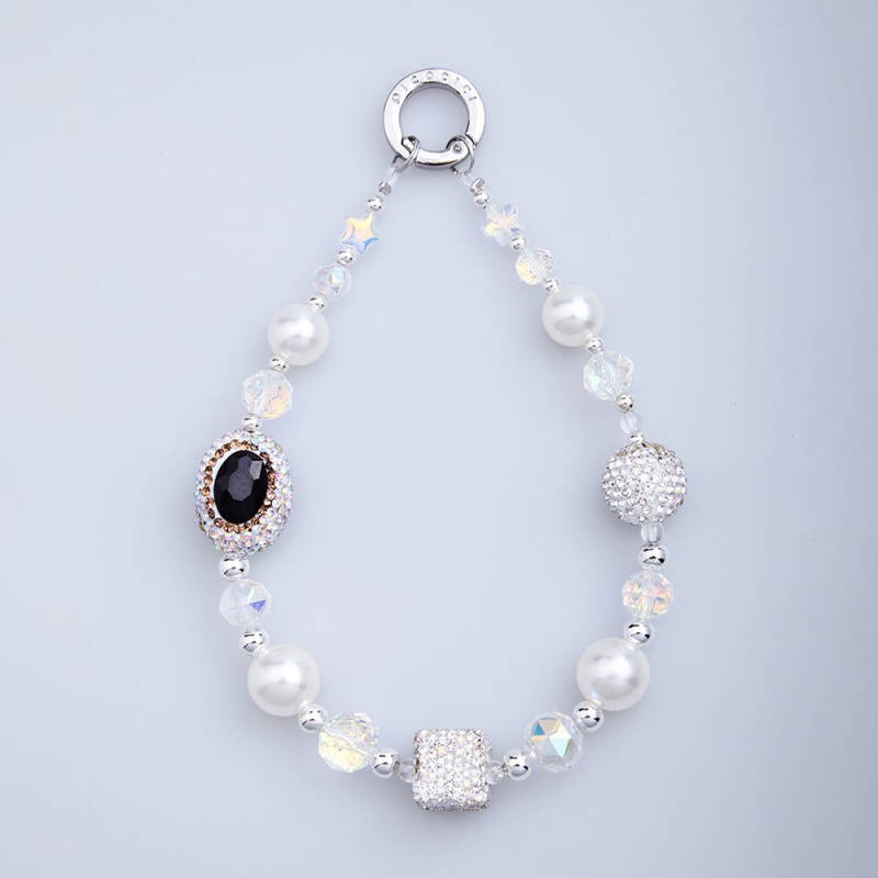 Picocici Elmas Taş Tasarımlı Oval Pearl Telefon Bilek Askı İpi - 4