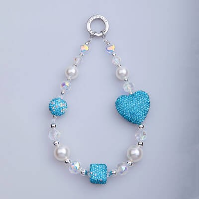 Picocici Parlayan Taş Tasarımlı 30mm Dot Drill Heart Telefon Bilek Askı İpi - 4