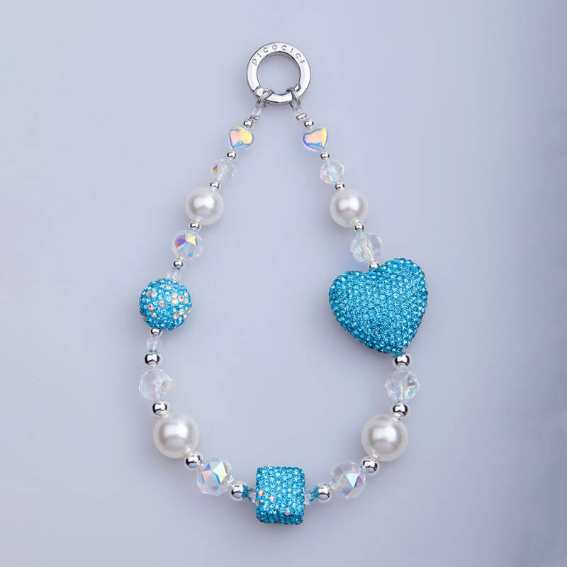 Picocici Parlayan Taş Tasarımlı 30mm Dot Drill Heart Telefon Bilek Askı İpi - 4