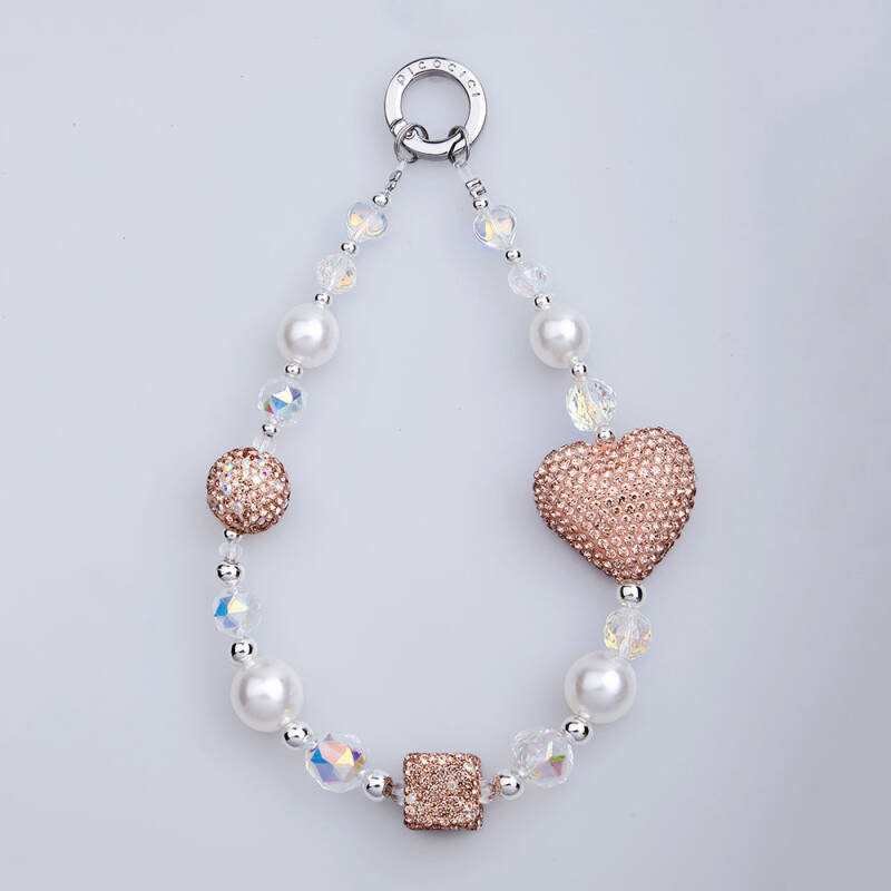 Picocici Parlayan Taş Tasarımlı 30mm Dot Drill Heart Telefon Bilek Askı İpi - 5