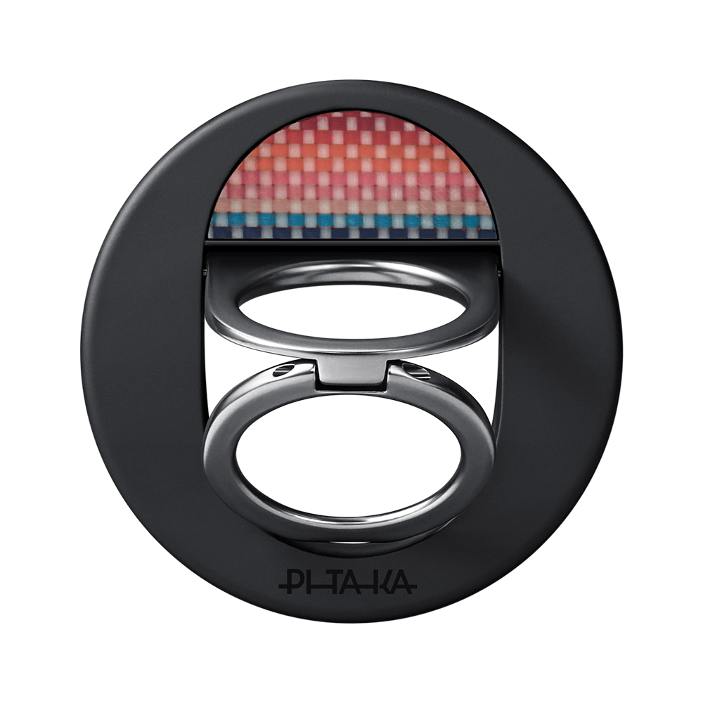 Pitaka Aramid Fiber California Dream Serisi MagEZ Grip 3 Sunset 2.0 Magnetik Ring Stand Telefon Tutucu - Mavi-Kırmızı