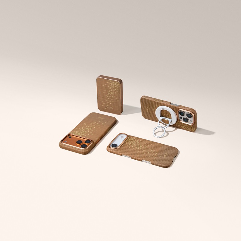 Pitaka Aramid Fiber Glints of Gold Serisi MagEZ Grip 3 Magnetik Ring Stand Telefon Tutucu - 8