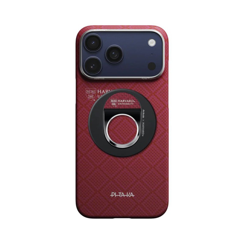 Pitaka Aramid Fiber Harvard Crimson Serisi MagEZ Grip 3 Magnetik Ring Stand Telefon Tutucu - 4
