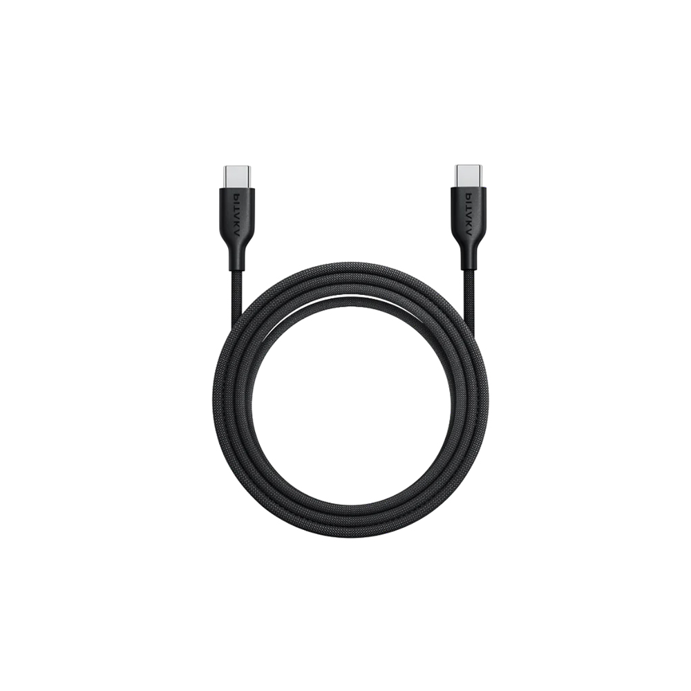 Pitaka Flex Braided Örgülü Tasarımlı Type-C to Type-C PD Data ve Şarj Kablosu 60W 1.2M - Siyah