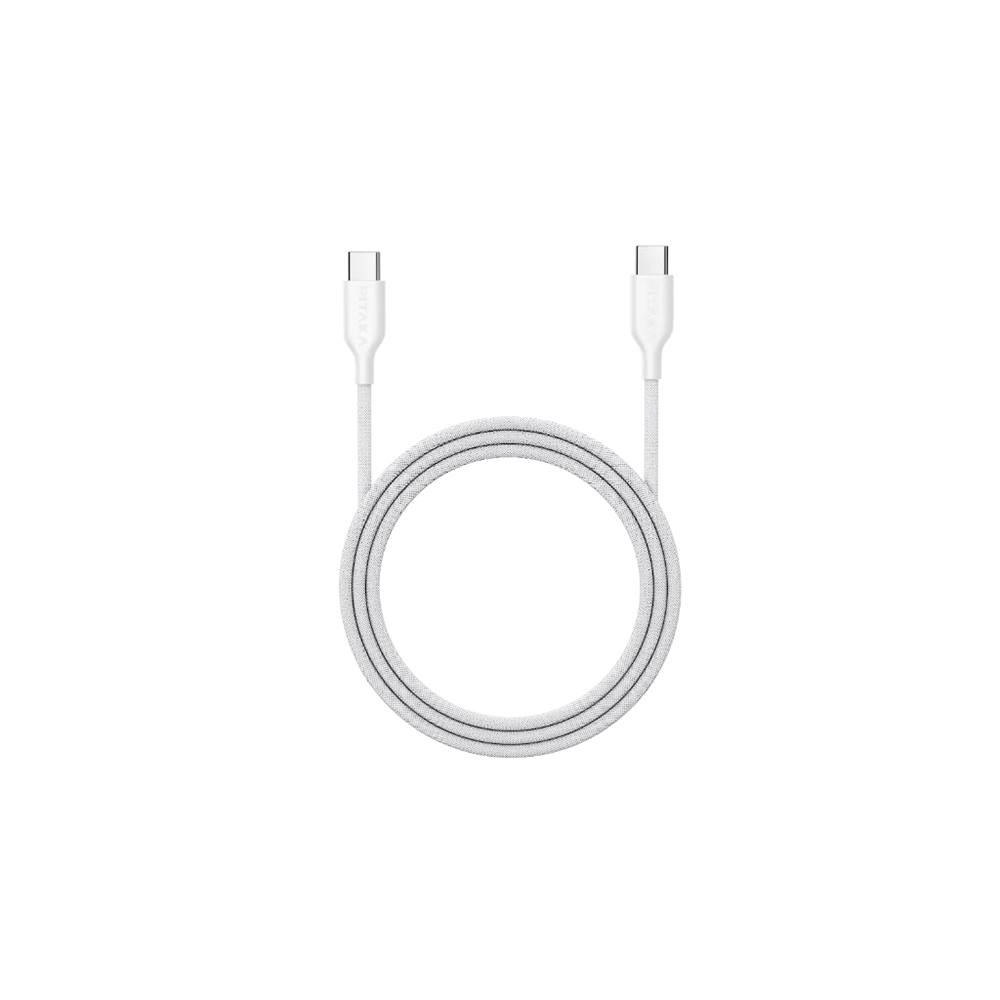 Pitaka Flex Braided Örgülü Tasarımlı Type-C to Type-C PD Data ve Şarj Kablosu 60W 1.2M - Beyaz