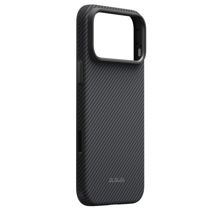 Pitaka Military-Grade Classic Series Case for Apple iPhone 18 Pro – Aramid Carbon Fiber with MagSafe Charging – New Logo Black-Grey Twill Finish - 3