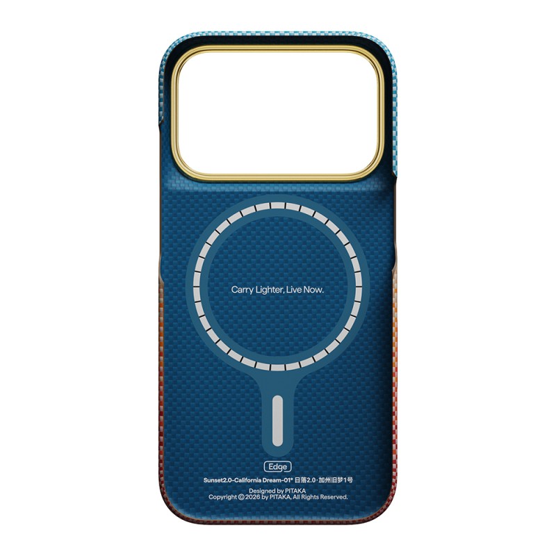 Pitaka Sunset 2.0 California Dream Series Aramid Fiber Case for Apple iPhone 18 Pro with MagSafe Charging Support - 17