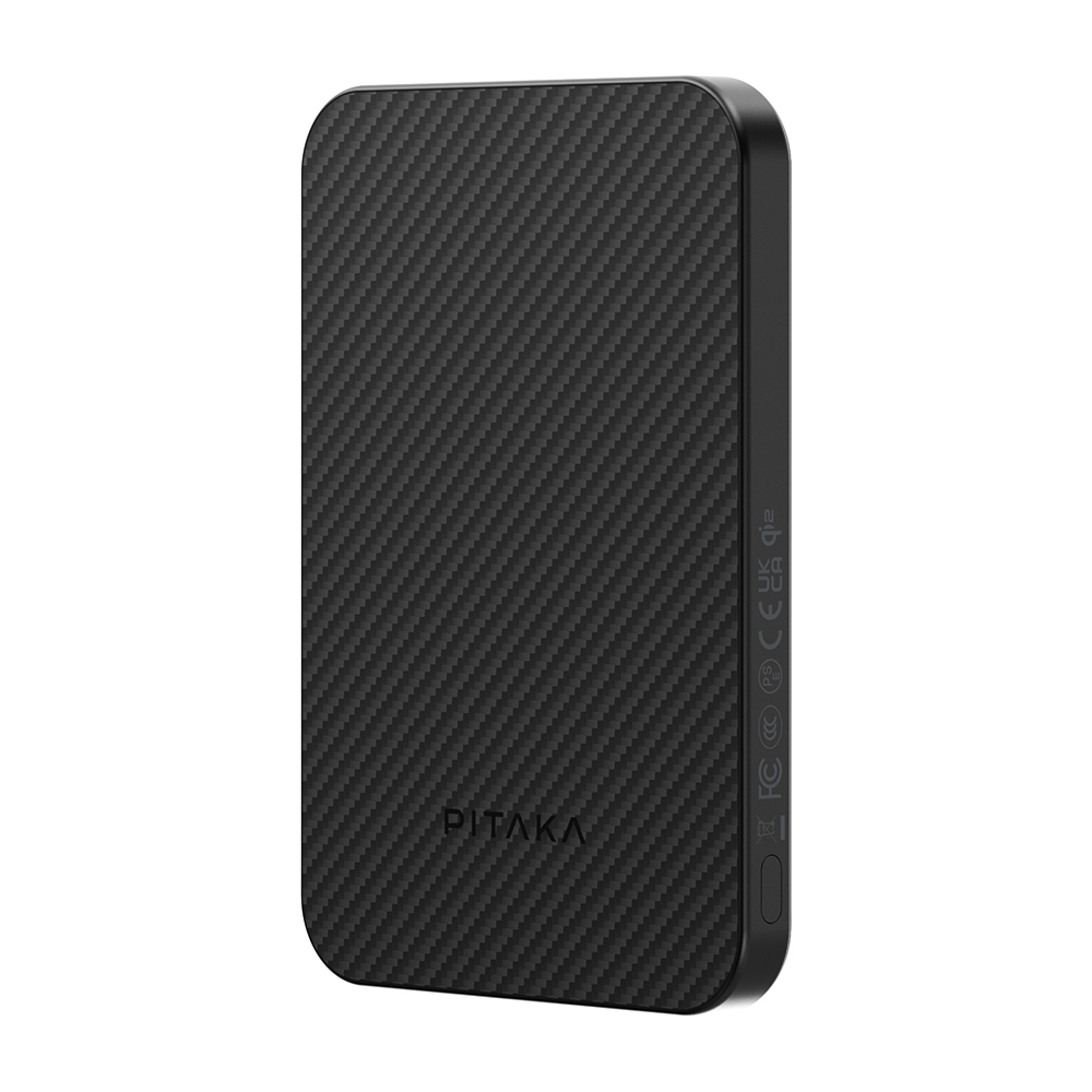 Pitaka Tactile Woven Qi2 Şarj Teknolojili Aramid Fiber M-Safe Powerbank 15W 5000mAh - Siyah