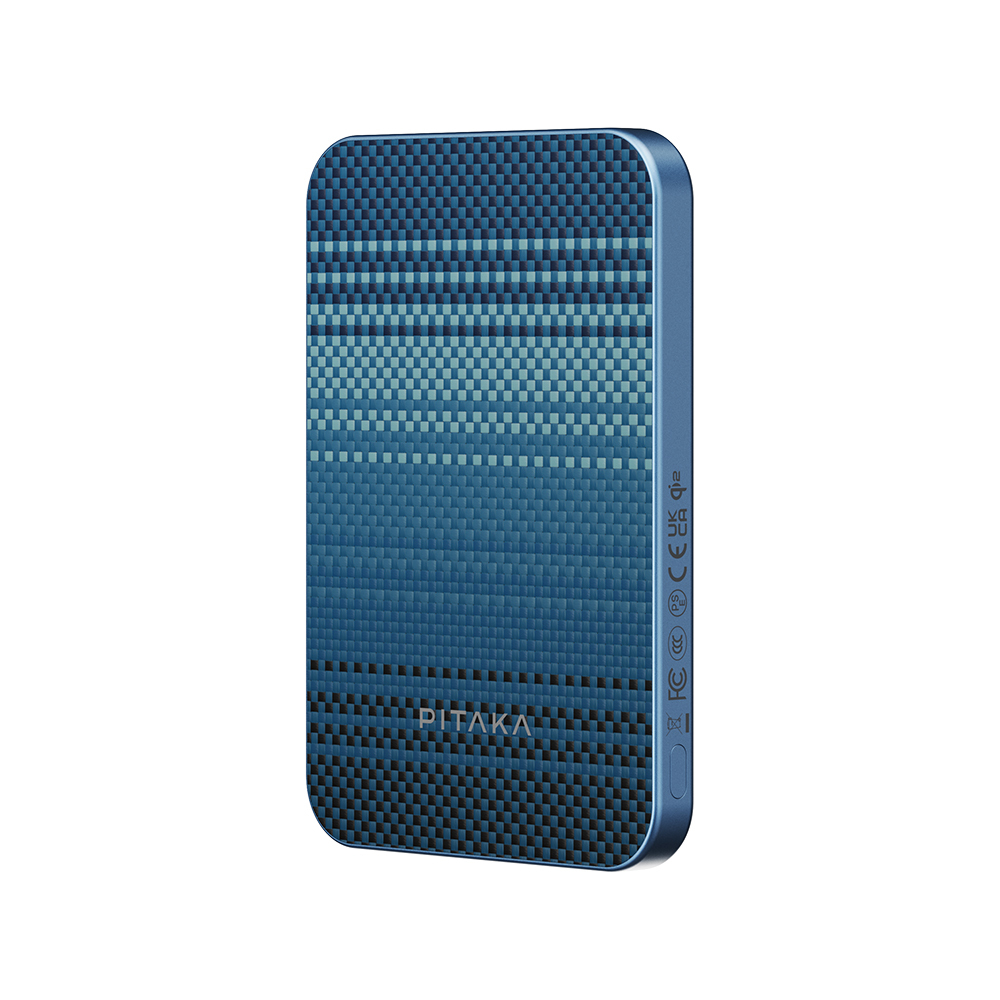 Pitaka Tactile Woven Qi2 Şarj Teknolojili Aramid Fiber M-Safe Powerbank 15W 5000mAh - Mavi