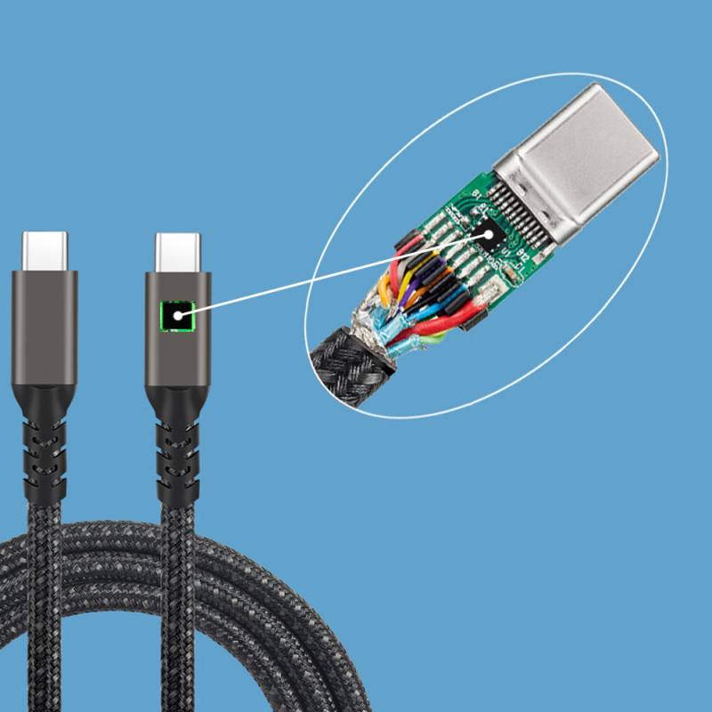 Qgeem 2.Jenerasyon Type-C to Type-C USB3.2 PD Data Kablosu 100W 20Gbps 4K@60Hz 3 Metre - 5