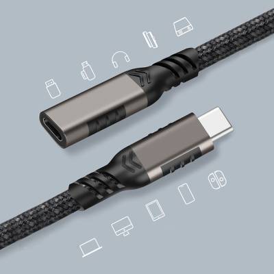Qgeem Extension USB3.2 Type-C PD Uzatma Kablosu 100W 20Gbps 4K@60Hz 2 Metre - 11