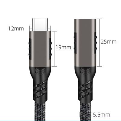 Qgeem Extension USB3.2 Type-C PD Uzatma Kablosu 100W 20Gbps 4K@60Hz 3 Metre - 15