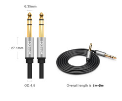 Qgeem QG-AU03 6.35mm Aux Audio Kablo 3M - Thumbnail