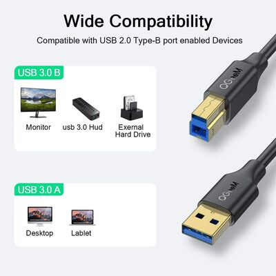 Qgeem QG-CVQ20 Usb Type-A To Usb Type-B Kablo 1.83M - 2