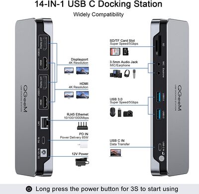 Qgeem QG-D6908 Type-C Usb Hub - 2