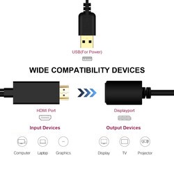 Qgeem QG-HD01 HDMI To Display Port Dönüştürücü - 2