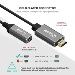 Qgeem QG-HD02 HDMI To Mini Display Port Dönüştürücü - Thumbnail