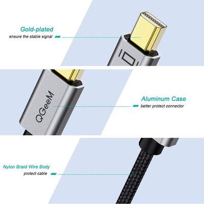 Qgeem QG-HD09 Mini Display Port To HDMI To Dönüştürücü - 6