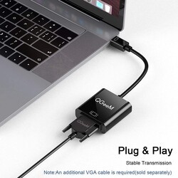 Qgeem QG-HD17 Mini Display Port To VGA Dönüştürücü - 4