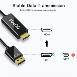 Qgeem QG-HD22 Display Port To HDMI Kablo - Thumbnail