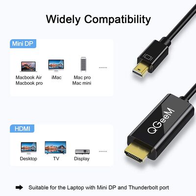 Qgeem QG-HD23 Mini Display Port To HDMI Kablo - 6