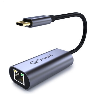 Qgeem QG-UA05 RJ45 to Type-C Super Fast Ethernet Converter Cable 1000Mbps 11cm - 7
