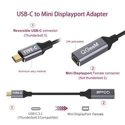 Qgeem QG-UA08 Type-C To Mini Display Dönüştürücü - 4