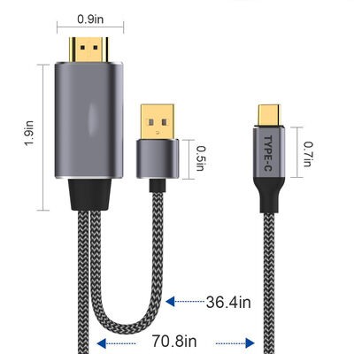 Qgeem QG-UA12 Type-C To HDMI 2 in 1 Kablo - 9