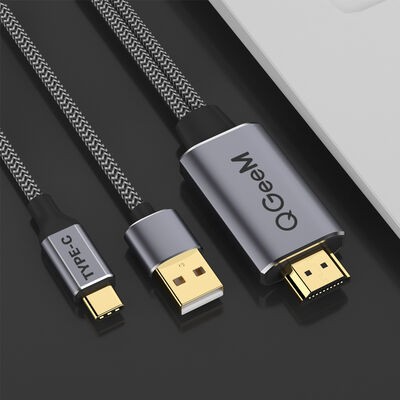 Qgeem QG-UA12 Type-C To HDMI 2 in 1 Kablo - 11
