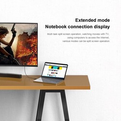 Qgeem QG-UA17 Type-C to VGA Adaptörü Yüksek Çözünürlüklü Dönüştürücü Kablo 1080p 60Hz 1.2 Metre - 4